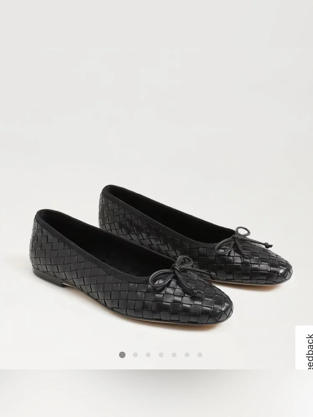 NIB Sam Edelman Ruthie Black Woven Leather Ballet Flats